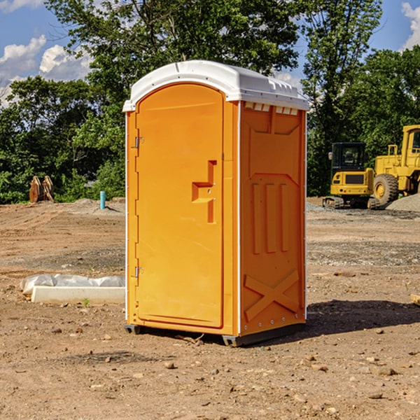 how often are the portable restrooms cleaned and serviced during a rental period in Kerby Oregon